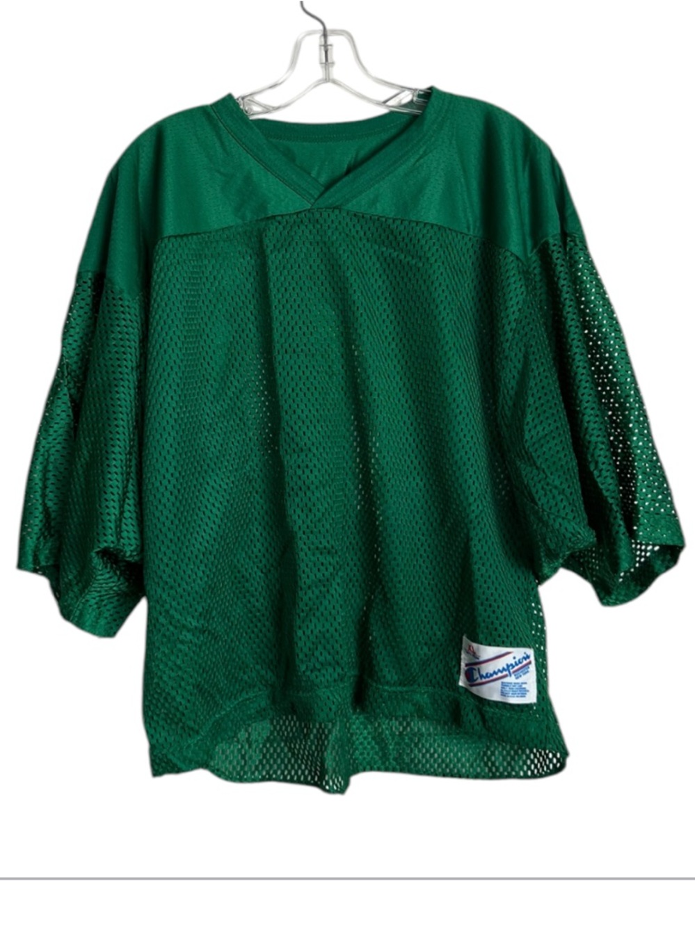 Vintage Champion Green Mesh Football Jersey Sz XL Epic!